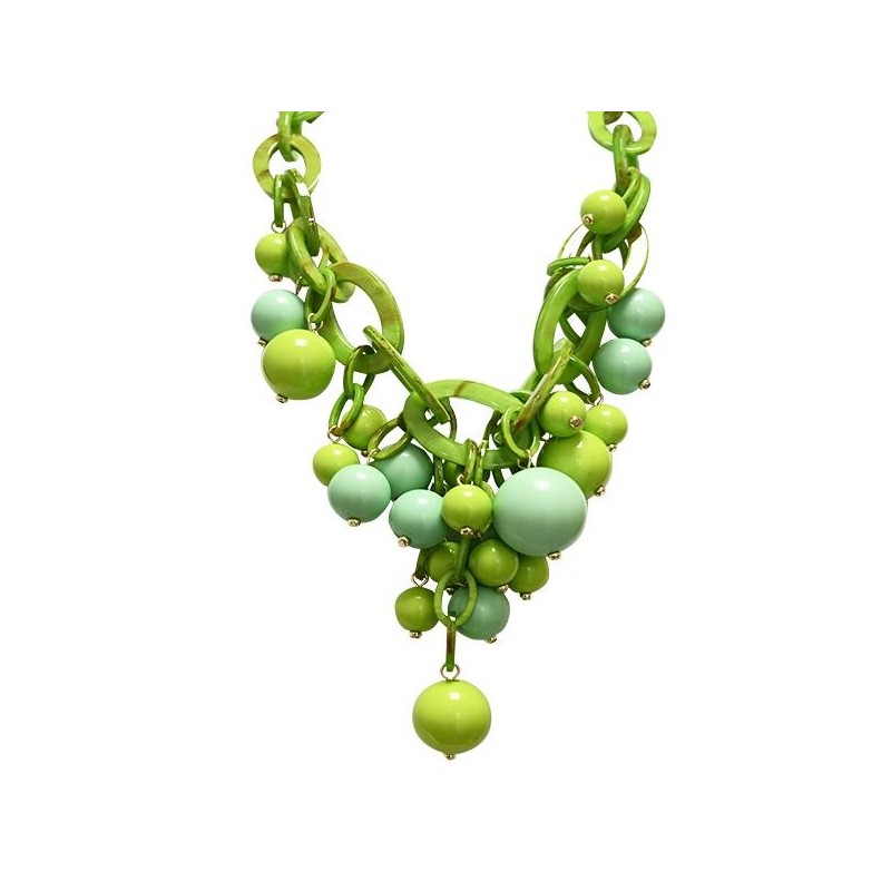 Collana Bijoux a Catena con Sfere Verde