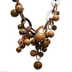 Collana Marrone Bijoux a Catena con Sfere