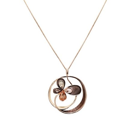 Collana Bijoux con Ciondolo di Petali Coffee Smaltato