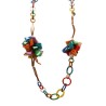 Collana Multicolore Bijoux Lunga 92cm Inanellata con Fiocchi