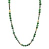 Collana Bijoux Verde Lunga 100cm con Perline di Pietra e Cristallo