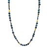 Collana Bijoux Blu Lunga 100cm con Perline di Pietra e Cristallo