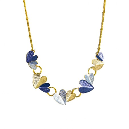 Collana Bijoux Cuoricini Blu Palette Smaltata