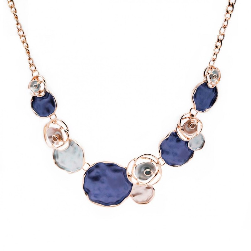 Collana Bijoux Cerchi Blu Palette Smaltata