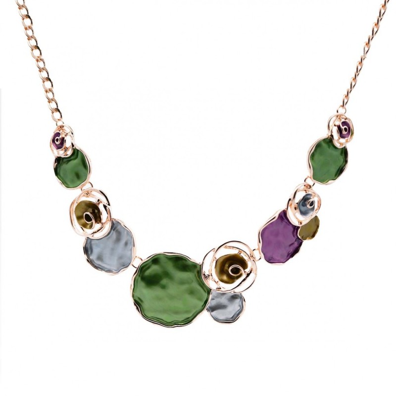 Collana Bijoux Cerchi Verde Palette Smaltata