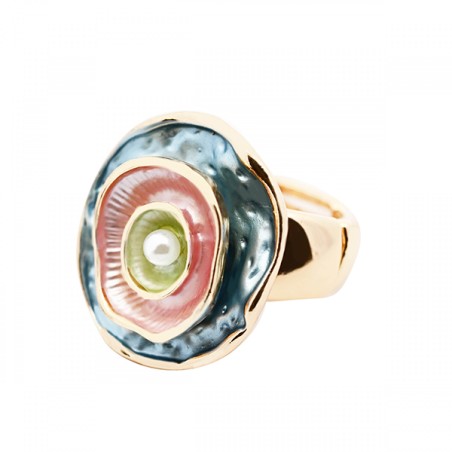 Anello Bijoux Elastico Polline di Perla in Arcobaleno