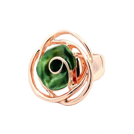 Anello Bijoux Elastico Rosa Verde Smaltato