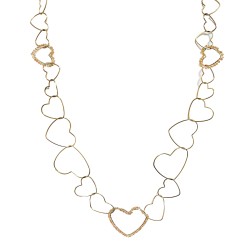 Collana Lunga Cuori Beige...