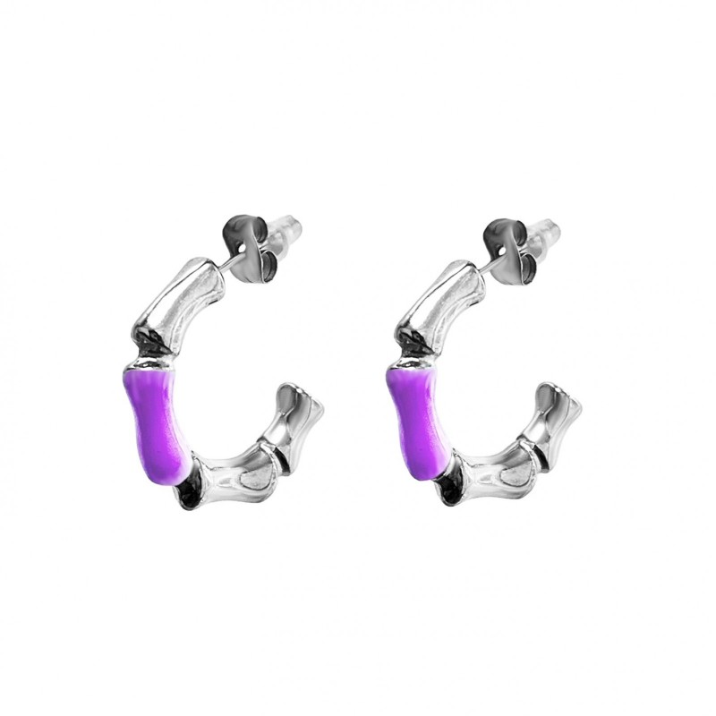 Semicerchi Bambù Silver-purple Acciaio 316L