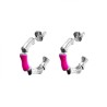 Semicerchi Bambù Silver-fucsia Acciaio 316L