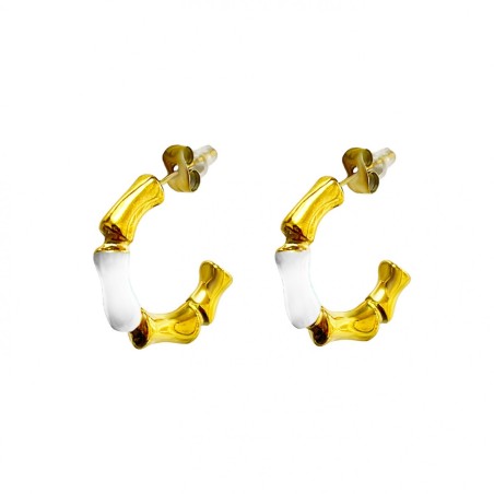 Semicerchi Bambù White-gold Acciaio 316L