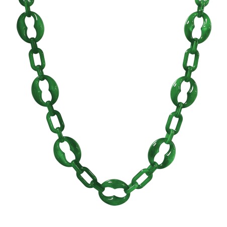 Collana Bijoux Lunga Maglia Verde Marinara