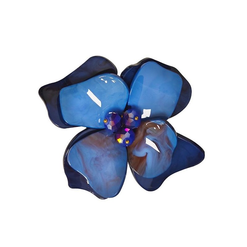 Spilla Bijoux Fiore Acrilico Blu