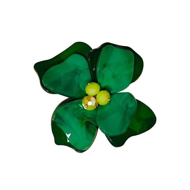 Spilla Bijoux Fiore Acrilico Verde