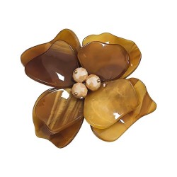 Spilla Bijoux Fiore Acrilico Caramel