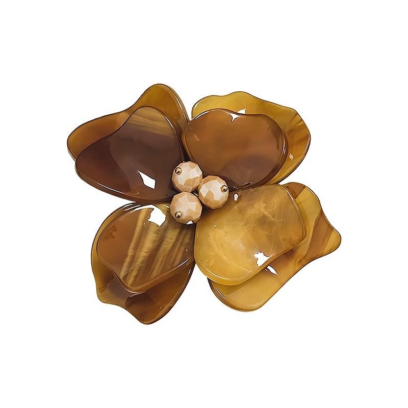 Spilla Bijoux Fiore Acrilico Caramel