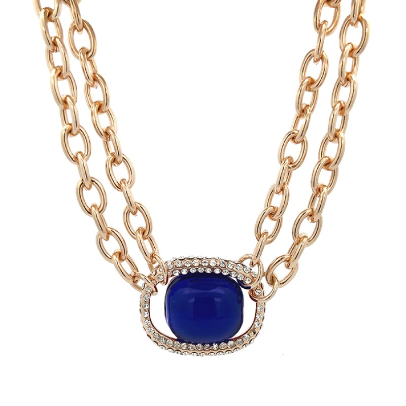 Collana Bijoux con Pietra Blu Amuleto