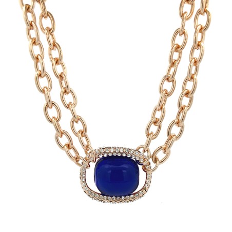 Collana Bijoux con Pietra Blu Amuleto