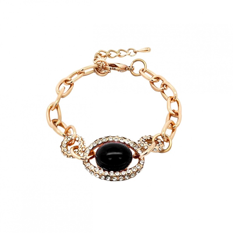 Bracciale Bijoux con Pietra Nera Amuleto