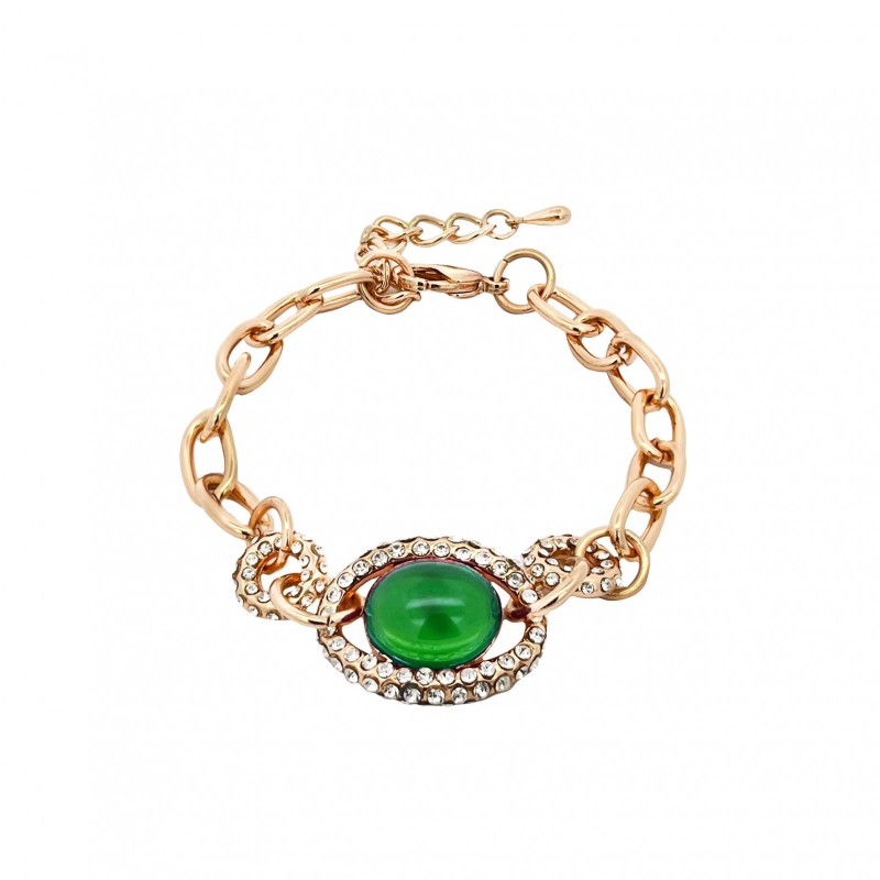 Bracciale Bijoux con Pietra Verde Amuleto