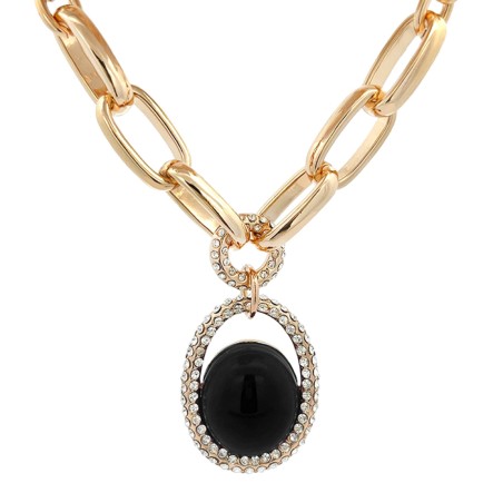 Collana Bijoux con Pietra Nera Amuleto