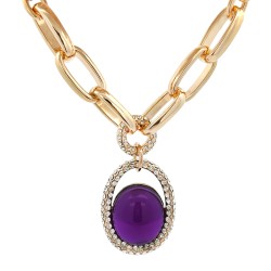 Collana Bijoux con Pietra Viola Amuleto