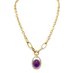 Collana Bijoux con Pietra Viola Amuleto