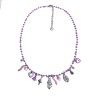 Girocollo Perline Viola Multi-Charms