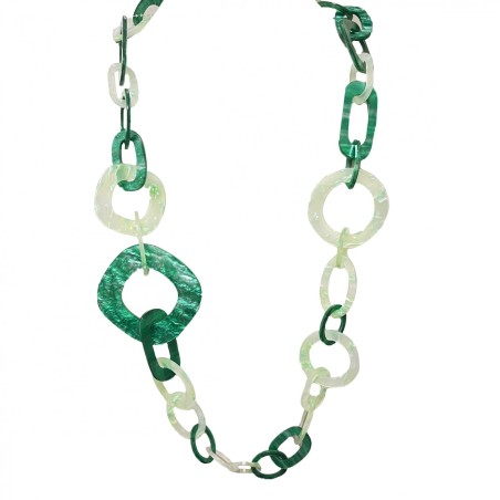 Collana Bijoux Lunga Maglia Verde