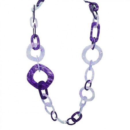 Collana Bijoux Lunga Maglia Viola