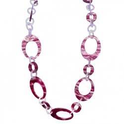 Collana Bijoux Lunga Catena Cerchi Rosa