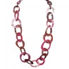 Collana Bijoux Lunga Catena Cerchi Rosa