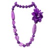 Collana Bijoux Lunga Viola Fiore Pietre Perline