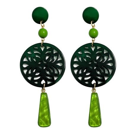 Pendenti Bijoux Lunghi Mandala Verde