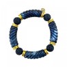 Bracciale Elastico con Biglie Blu Strassate