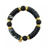 Bracciale Elastico con Biglie Nere Strassate