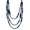 Collana Bijoux Lunga Multi-filo Perline Blu