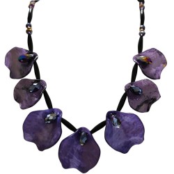 Collana Bijoux Petali Viola Cristalli