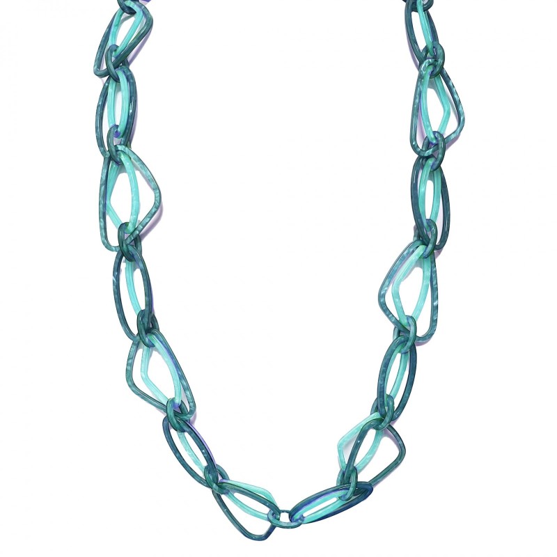 Collana Bijoux Catena Lunga Blu-Turchese