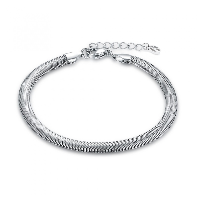 Bracciale Snake Acciaio 316L Argentato 4/6 mm