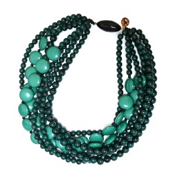 Collana Bijoux Multi-Filo Perline Verdi