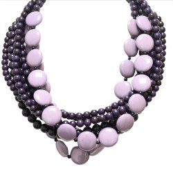 Collana Bijoux Multi-Filo Perline Viola