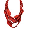 Collana Bijoux Multi-Filo Foglie-Perline Rosse