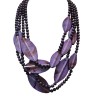 Collana Bijoux Multi-Filo Foglie-Perline Viola