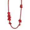 Collana Bijoux Lunga Fior di Perline Rosse