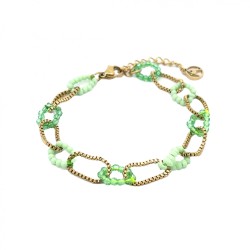 Bracciale Multi-Cerchi Cristalli Verdi Acciaio 316L