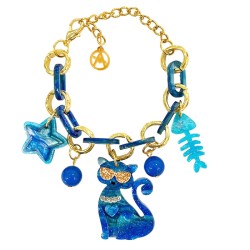 Bracciale Bijoux CATX Catena Multi-Charms Blu