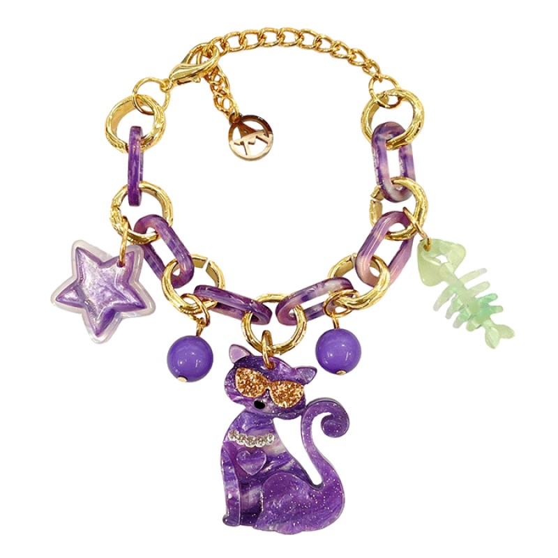 Bracciale Bijoux CATX Catena Multi-Charms Viola