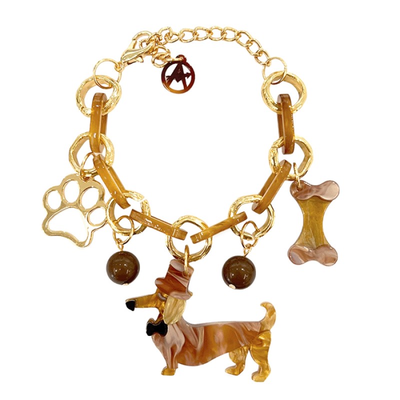 Bracciale Bijoux DOGX Catena Multi-Charms Caramel