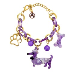 Bracciale Bijoux DOGX Catena Multi-Charms Viola